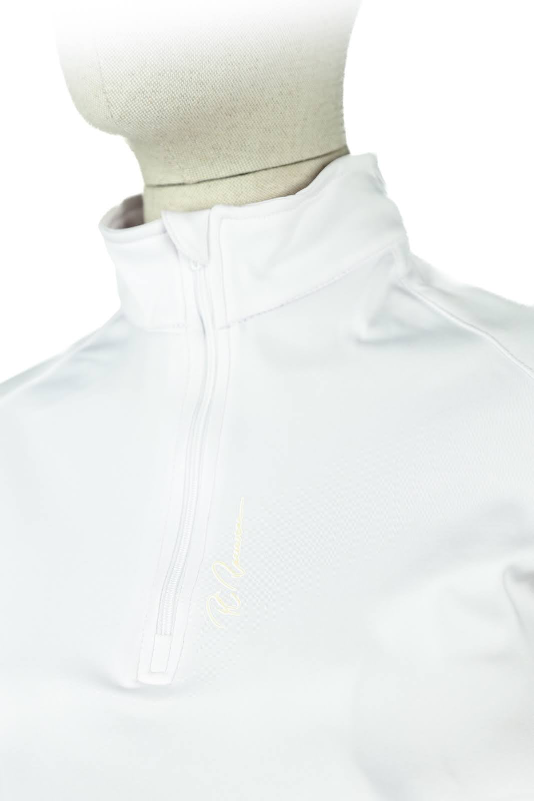 Adults Half Zip Baselayer - Short Sleeve - Signature White