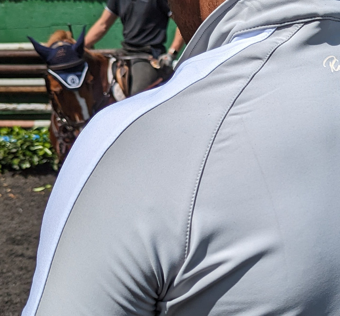 Adults Half Zip Baselayer - Short Sleeve - Signature Grey & White