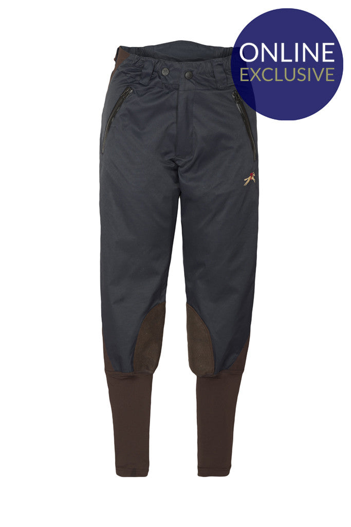 Paul Carberry PC Water Resistant Horse Riding Breeches Navy / Chocolate Front