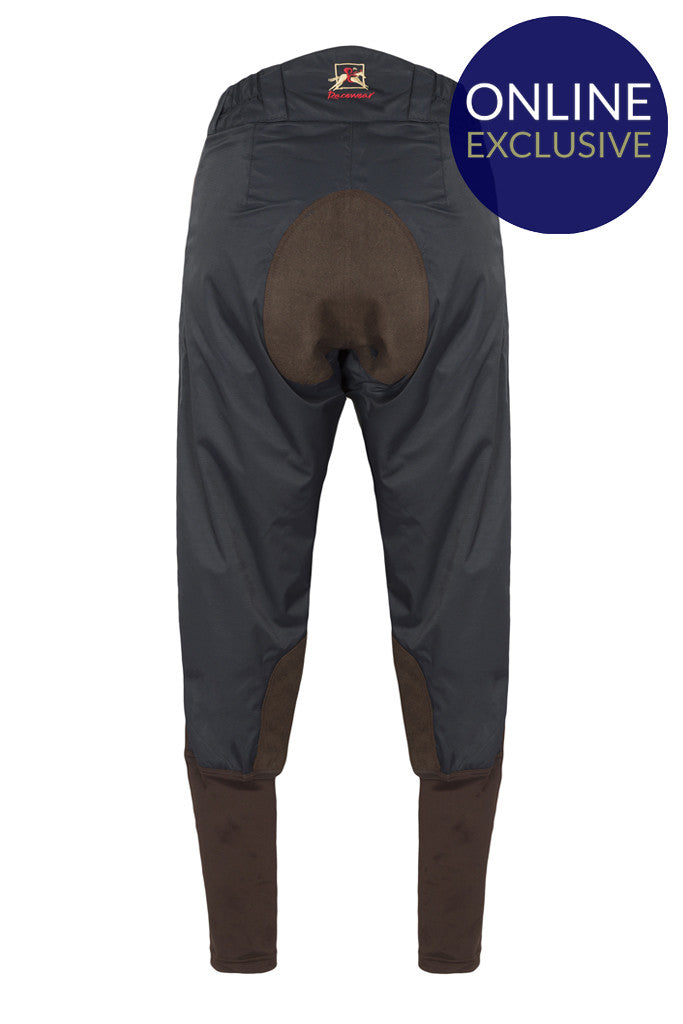 Paul Carberry PC Water Resistant Horse Riding Breeches Navy / Chocolate Back