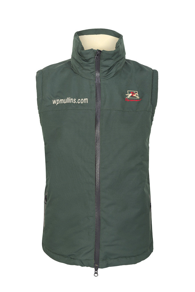 WP Mullins PC Warmer - Fleece Sleeveless Horse Riding Gilet - Racing Green Front