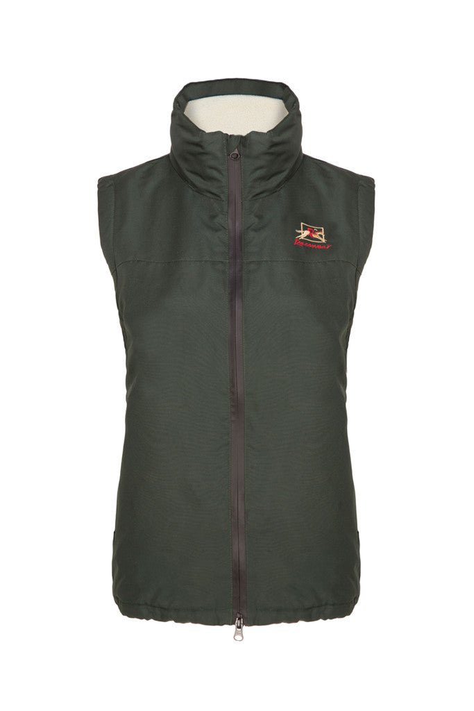 Paul Carberry PC Racewear Warmer - Fleece Sleeveless Horse Riding Gilet With Hood Water Resistant - Green