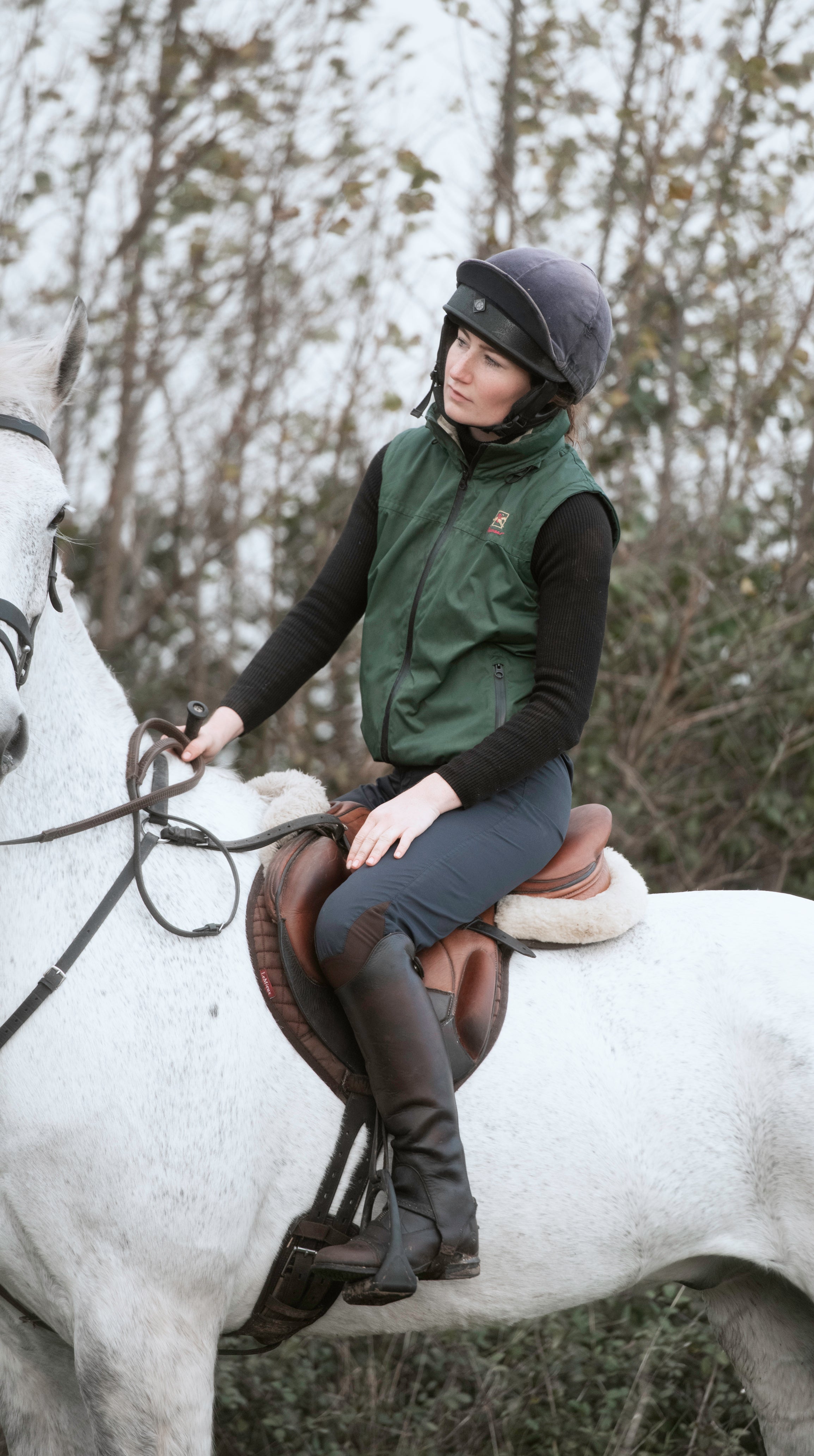 waterproof Fleece Sleeveless Horse Riding Gilet With Hood