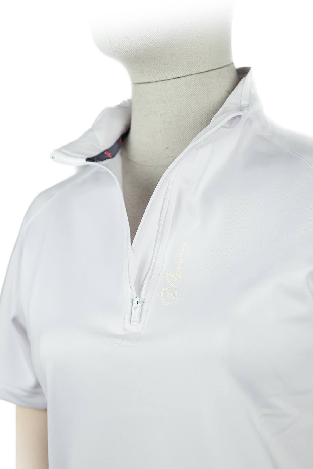 Adults Half Zip Baselayer - Short Sleeve - Signature White