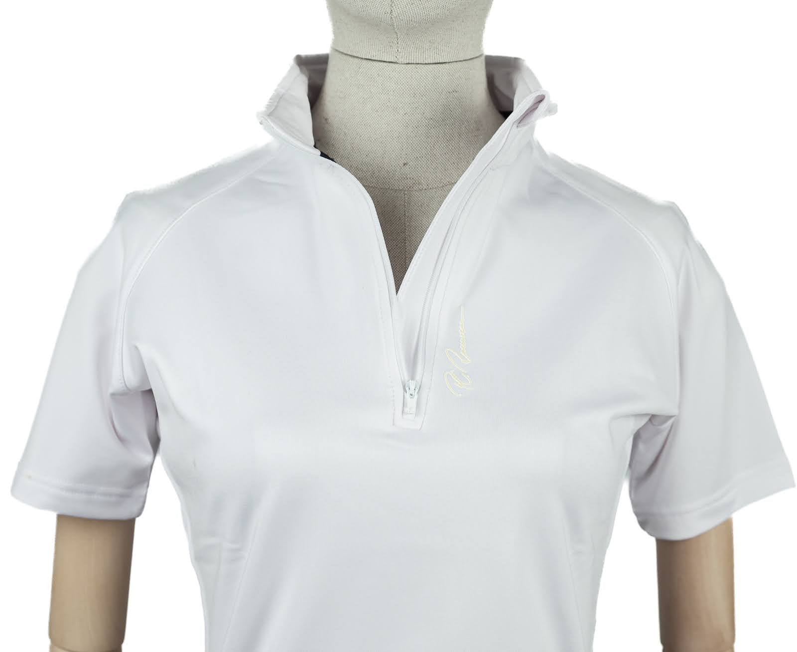 Adults Half Zip Baselayer - Short Sleeve - Signature White