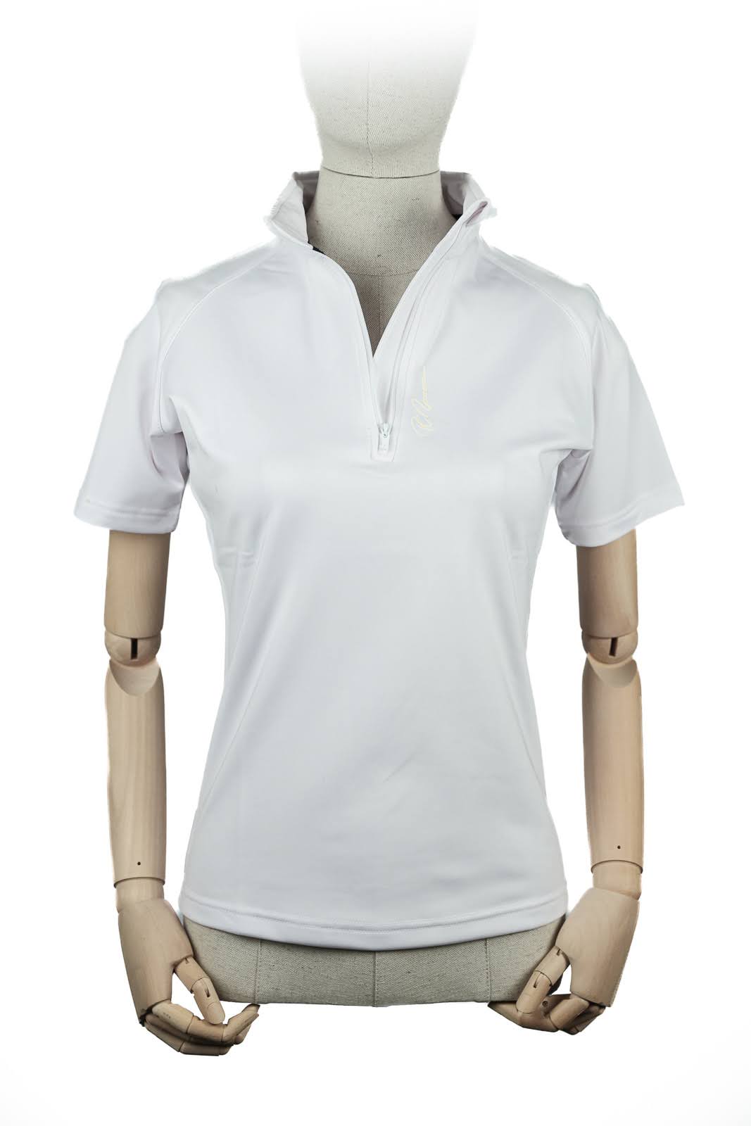 Adults Half Zip Baselayer - Short Sleeve - Signature White