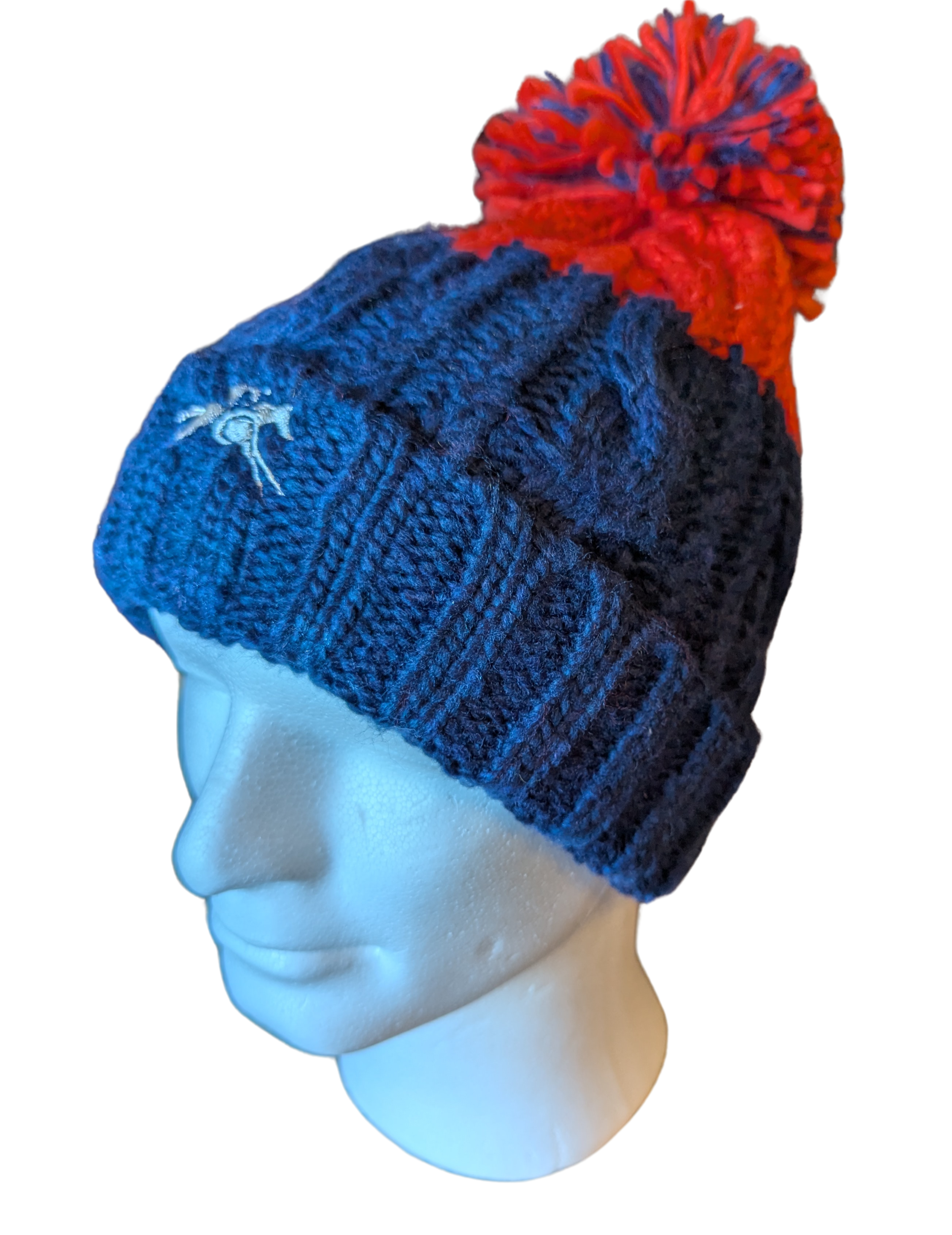 Bobble Hat Navy & Red