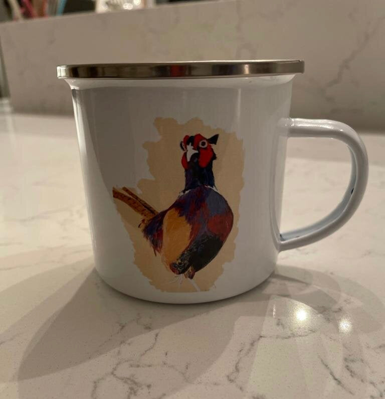Phil the Pheasant Enamel Mug