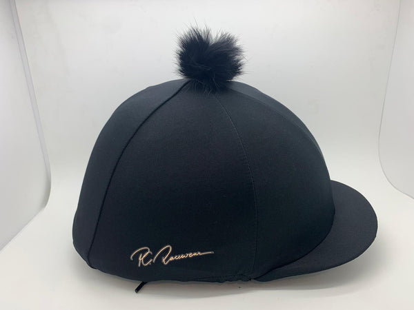 Lycra Hat Silk With Bobble Black By Pc Racewear
