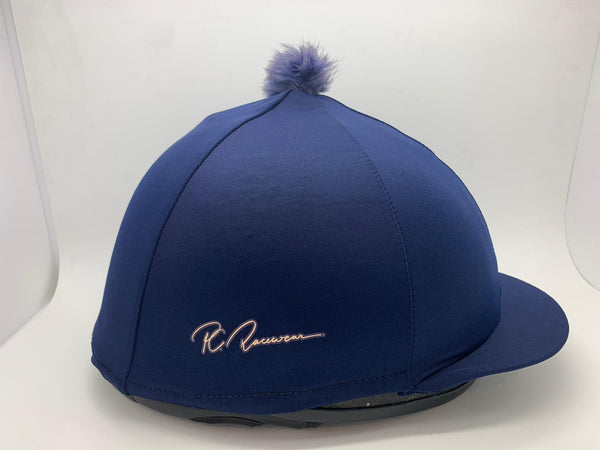 Lycra Hat Silk With Bobble Classic Navy By Pc Racewear